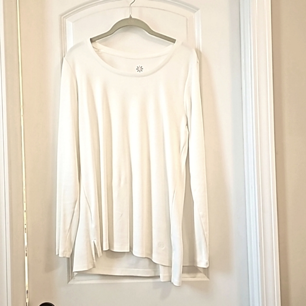 Isaac Mizrahi pima cotton scoop neck top